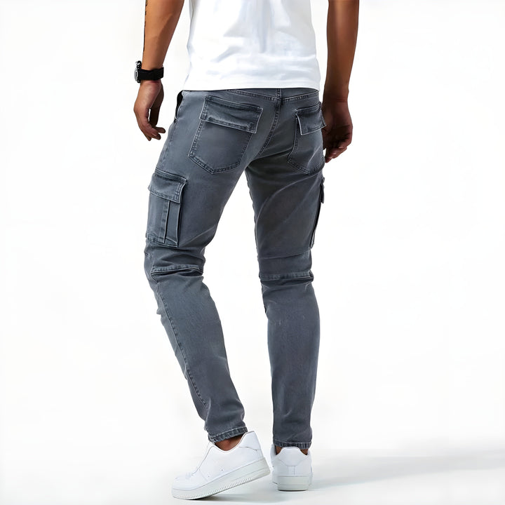 LAURENT | Pantalon cargo en denim extensible